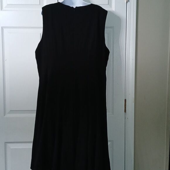 Calvin Klein Black Fit & Flare Knee Length Dress business career Sz 22W NWOT - Picture 5 of 9
